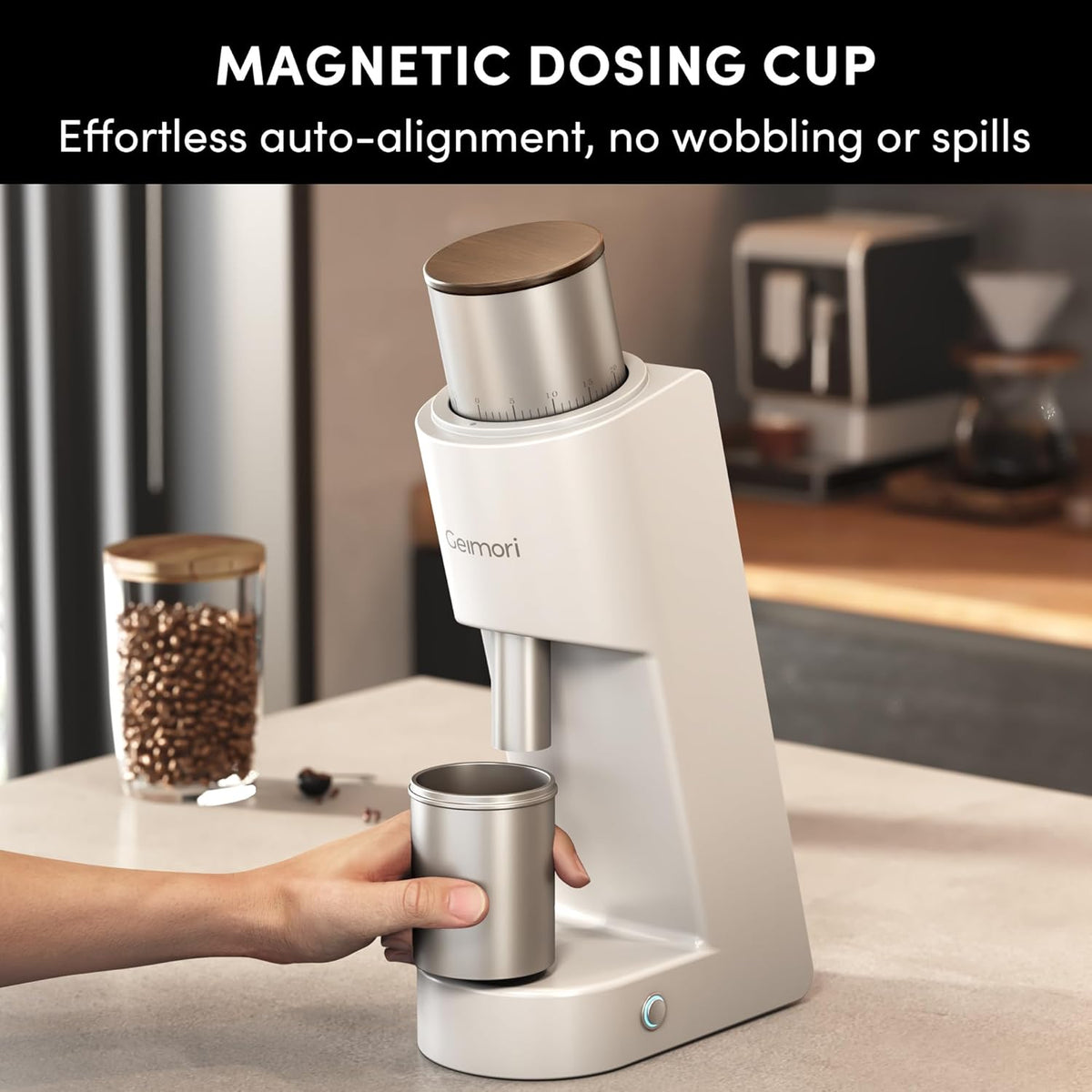 Burr Coffee Grinder,Wirsh Electric Single Dose Coffee Grinder Geimori GU38 with 38mm 6-Core Conical Burr,Stepless Adjustment for Drip,French Press,Cold Grind Settings from Fine to Coarse