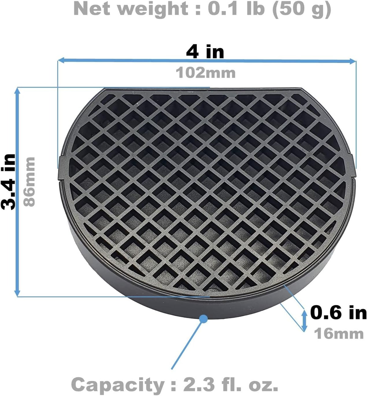2, Coffee Drip Catcher 4 inches Small Drip Tray for Espresso Machine Carafe Water Urn Durable ABS Plastic, Black