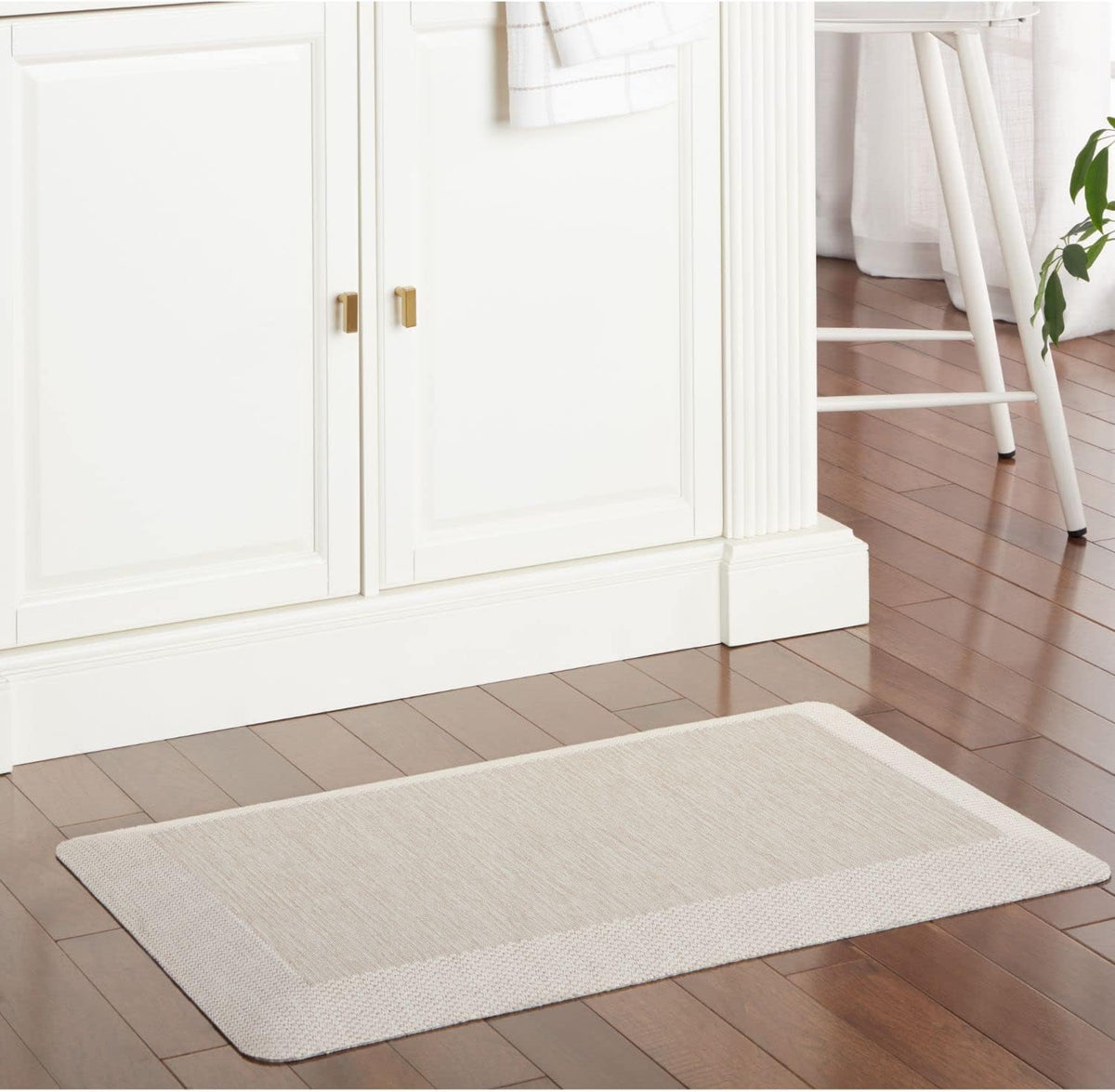 Martha Stewart Mira Modern Heathered Anti-Fatigue Air-Infused Kitchen Mat, Beige, 19.6"x32"