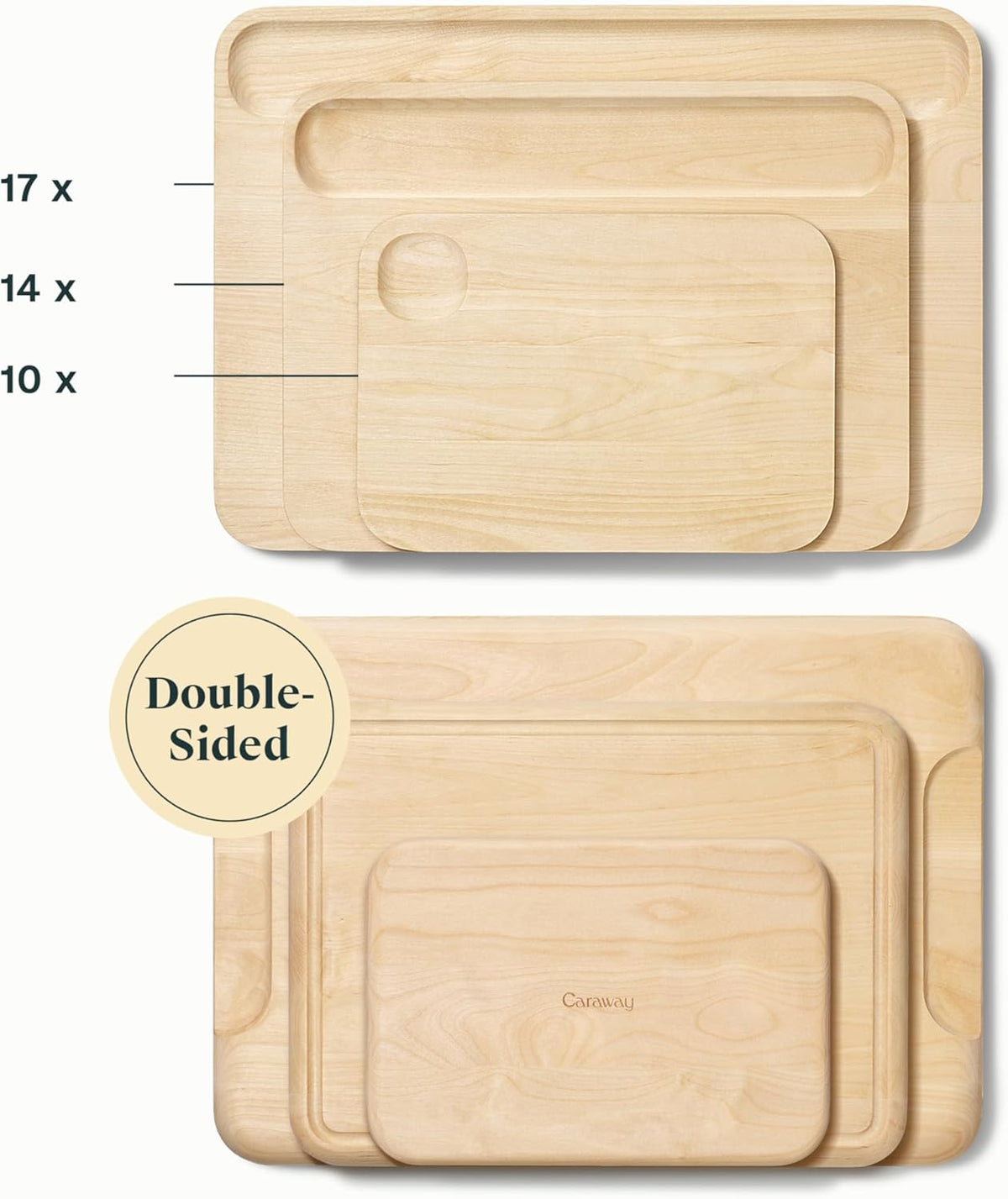 Caraway Cutting Board - Small (10 x 7”) - Double Sided Wood Cutting Board - Made From FSC-Certified Birch Wood - Food-Safe Mineral Oil & Wax Finish