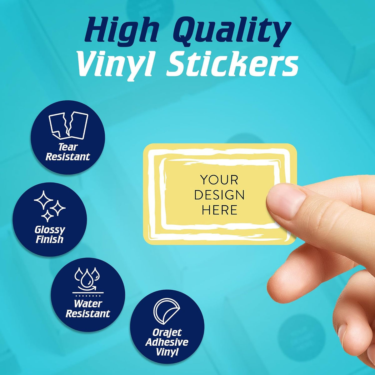 100 Custom Vinyl Stickers - Upload Your own Image, Text, Design, Logo - Personalized Logo Labels for Handmade, Packaging, Bottle, Jars, Candle, Brand Stickers (Lemon Swirls, 3x2)
