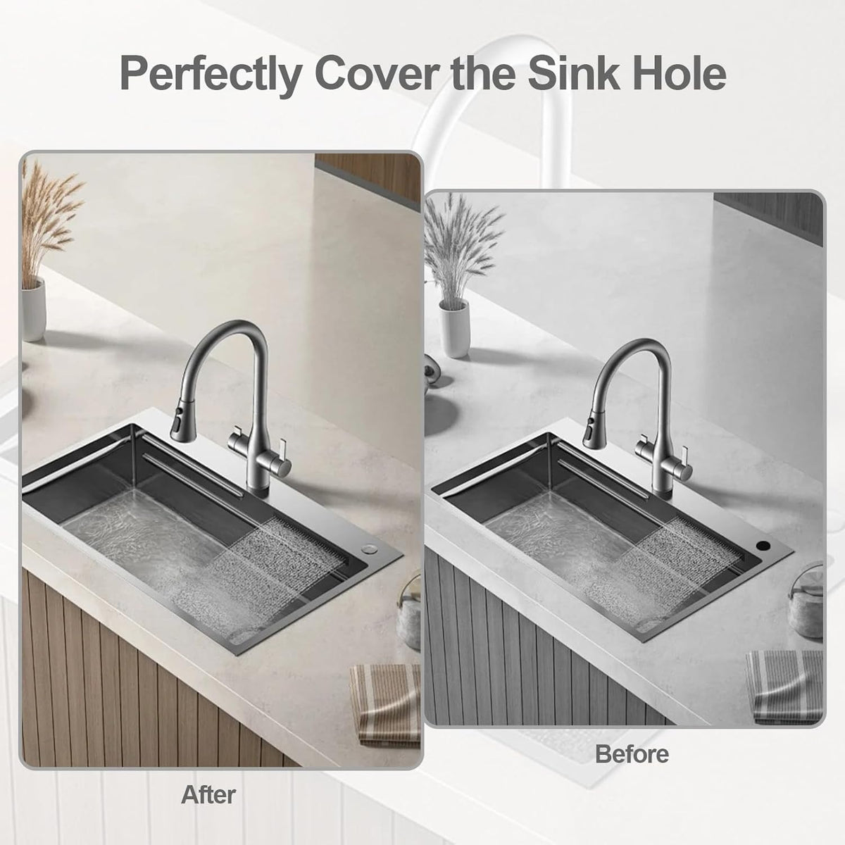 Kitchen Sink Hole Cover Sink Hole Cover Stainless Steel Hole Plate Stopper Cover Blanking Metal Plug