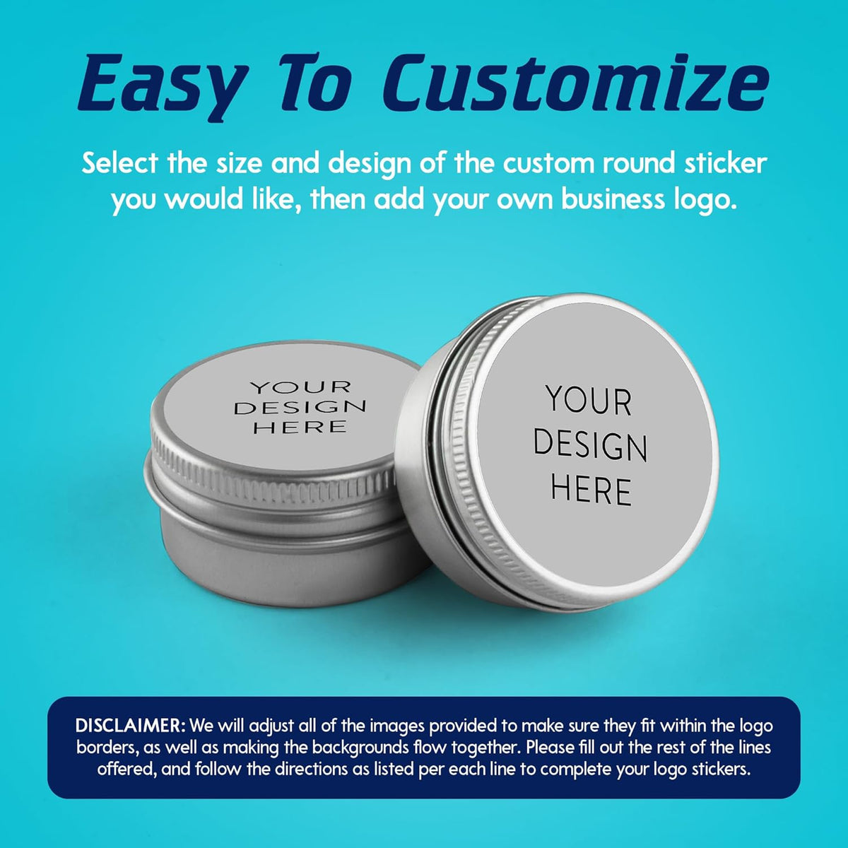 100 Custom Vinyl Stickers - Upload Your own Image, Text, Design, Logo - Personalized Logo Labels for Handmade, Packaging, Bottle, Jars, Candle, Brand Stickers (Gray, 1.5x1.5)