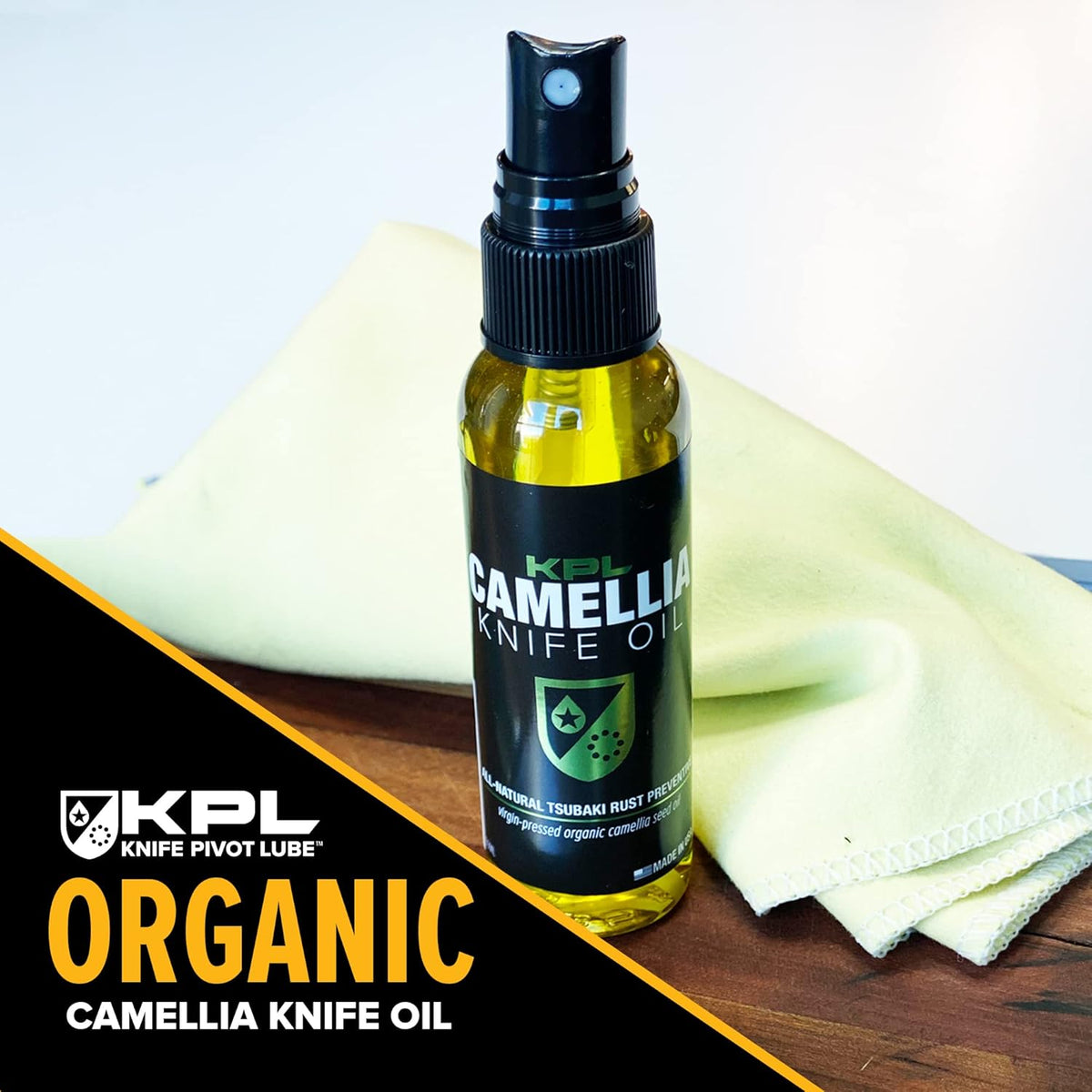 Knife Pivot Lube – Camellia Knife Oil for Blades – Tsubaki, Honing Oil for Cleaning and Blade Care – 60ml Spray Bottle