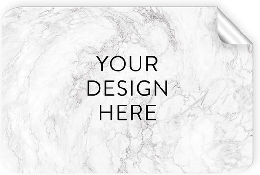 100 Custom Vinyl Stickers - Upload Your own Image, Text, Design, Logo - Personalized Logo Labels for Handmade, Packaging, Bottle, Jars, Candle, Brand Stickers (Silver Marble, 4x2)