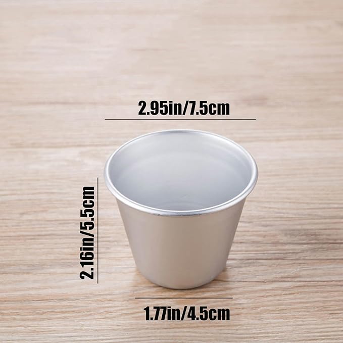 6 Packs Popover Pan, Aluminium Pudding Tin Cup Baking Maker, Individual Muffin Chocolate Molten Brownie Tumbler Raspberry Souffle Cupcake Moulds - Round-Pudding 3"x 2.2"