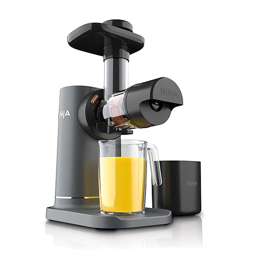 Ninja NeverClog Cold Press Juicer, Powerful Slow Juicer with Total Pulp Control, Countertop, Electric, 2 Pulp Functions, Dishwasher Safe, 2nd Generation, Charcoal, JC151