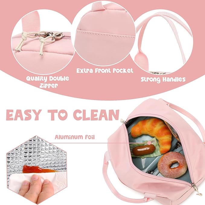 Bluboon Lunch Bag for Women Men Cute Lunch Tote Bags Reusable Insulated Lunch Box Large Capacity Reusable Insulated Cooler for Work Picnic or Travel