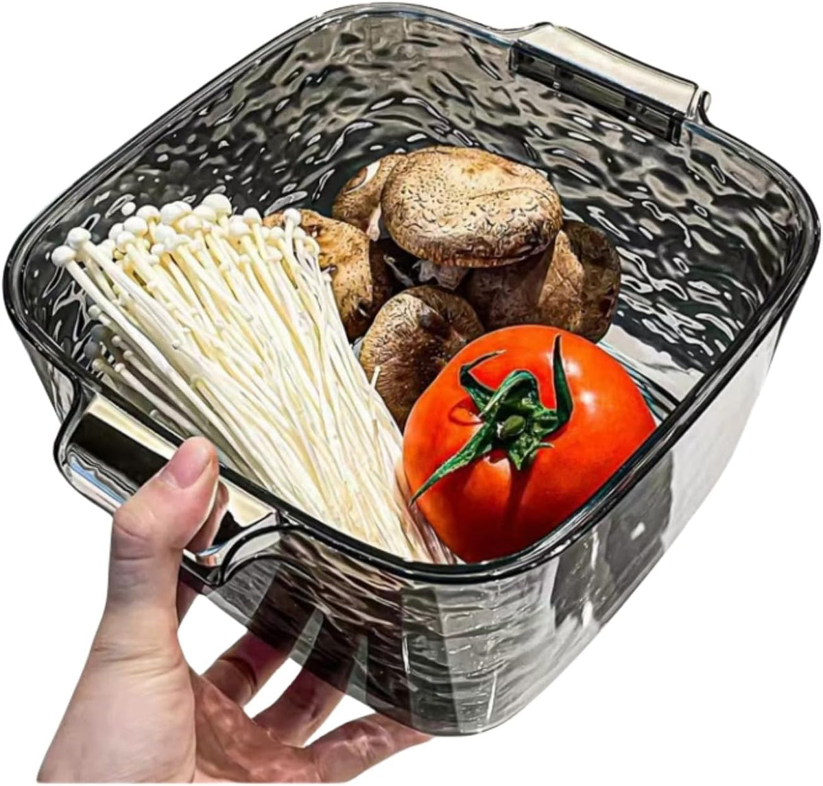 2 Pcs Vegetable Washing Drainage Basket Drain Colander Bowl Set Kitchen Colander Bowl for Noodles Salads, Grey