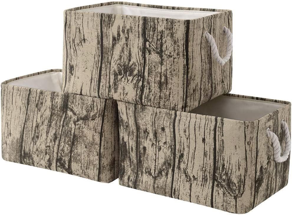 TcaFmac Fabric Storage Basket, Decorative Canvas Storage Bins Baskets for Gifts Empty Tree Stump