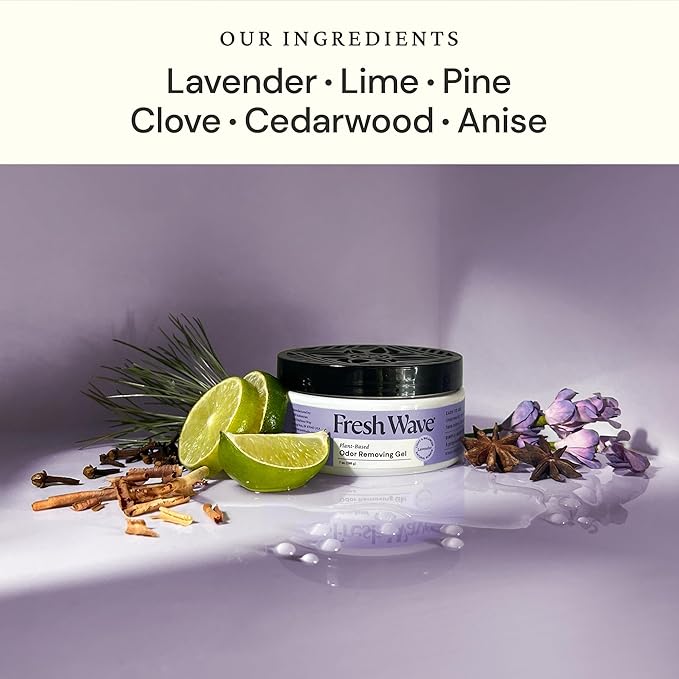 Fresh Wave Odor Removing Gel, Original 15 oz. & Lavender 7 oz.| Safer Odor Absorbers for Home | Natural Plant-Based Odor Eliminator | Every 7 oz. Lasts 15-30 Days | for Cooking, Trash & Pets