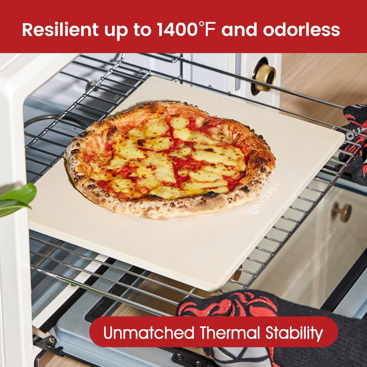 20"x 13.5" Pizza Stone, Cordierite Pizza Pan for Oven Grill and BBQ, Rectangular Large Baking Stone for Bread, Durable Cooking Stone, Thermal Shock Resistant