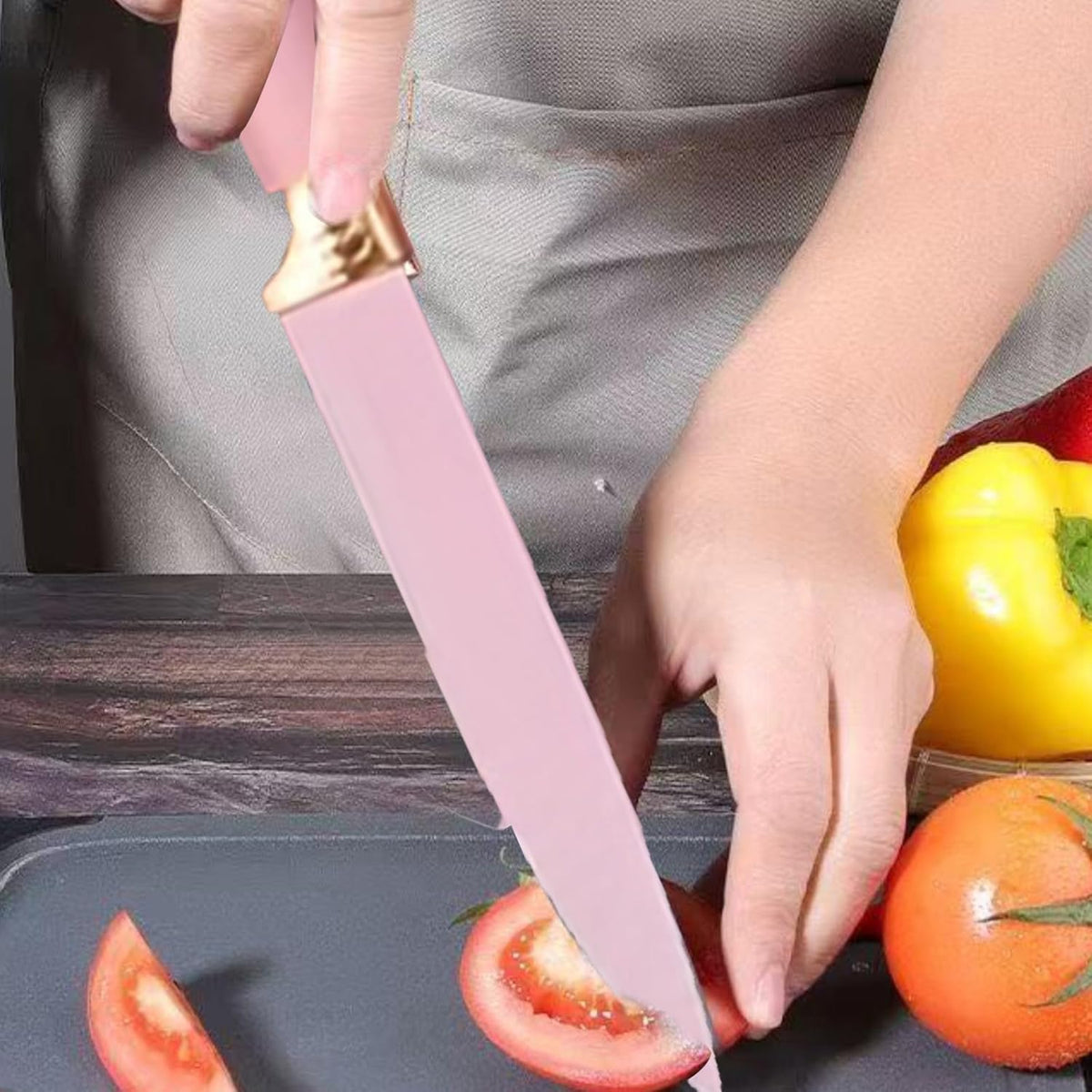 Kitchen Utensil Set with Holder, 19-Piece Silicone Cooking Tools, Wooden Handles, Available in White, Grey, Pink,Black (Pink)