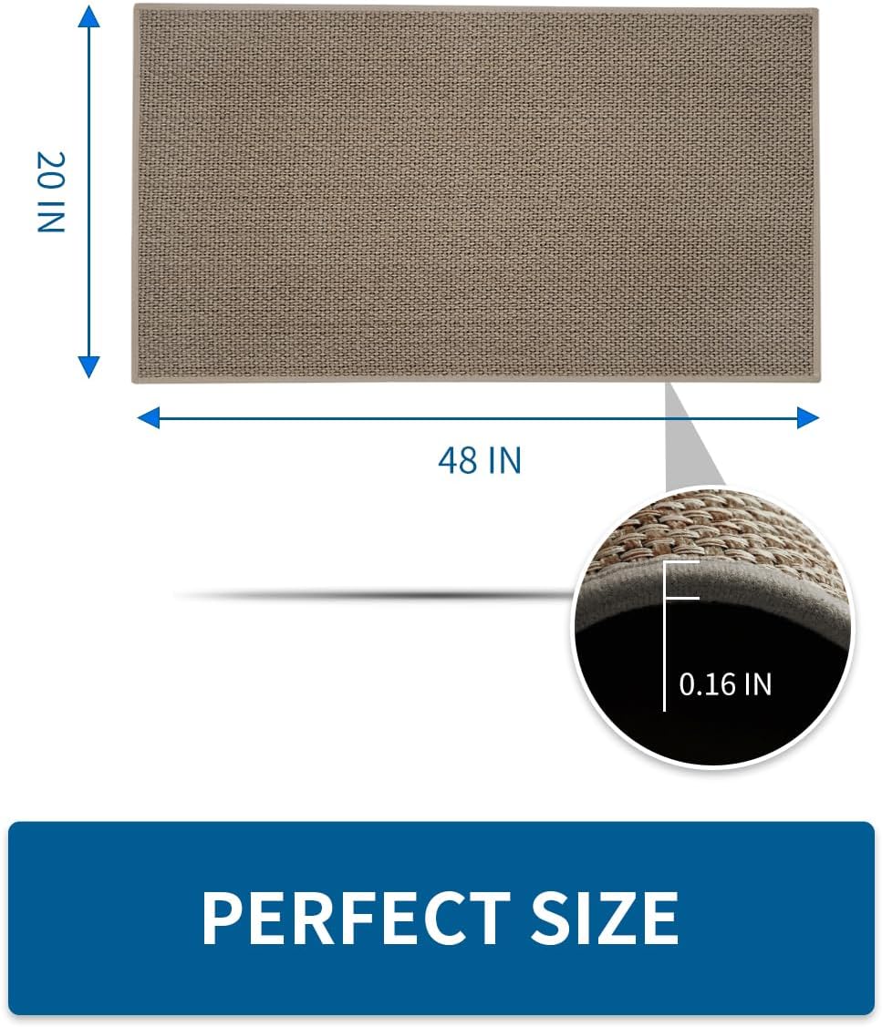 Kitchen Rugs and Mats Non Skid Washable, Absorbent Runner Rugs for Kitchen, Front of Sink, Kitchen Mats for Floor(Brown, 20"x47")