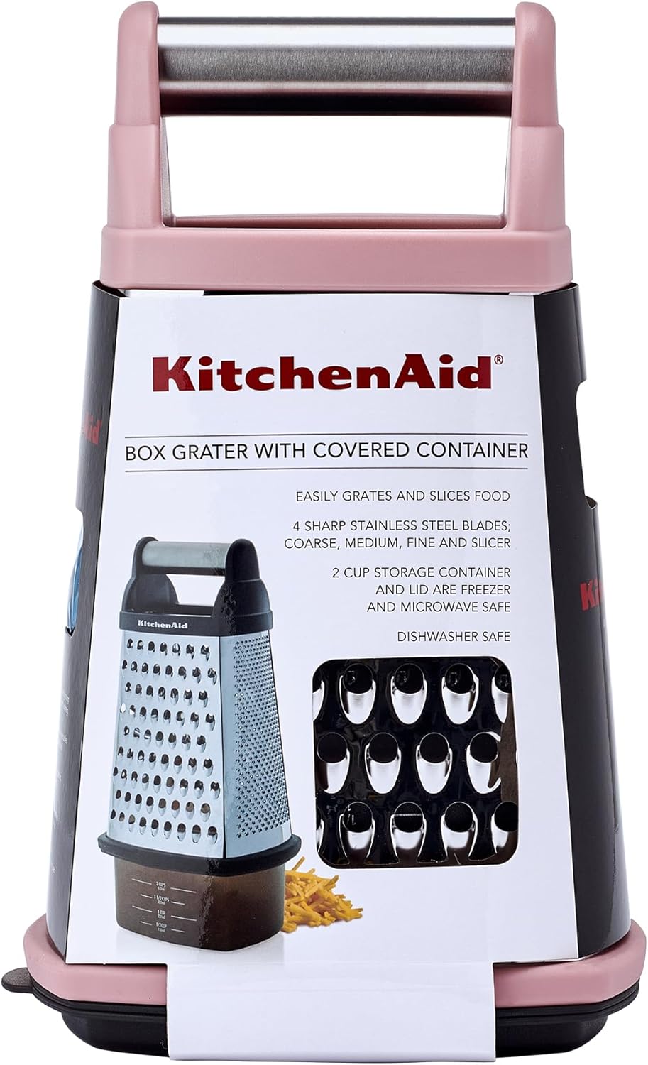 KitchenAid Gourmet Box Grater, Dried Rose, 10 Inch
