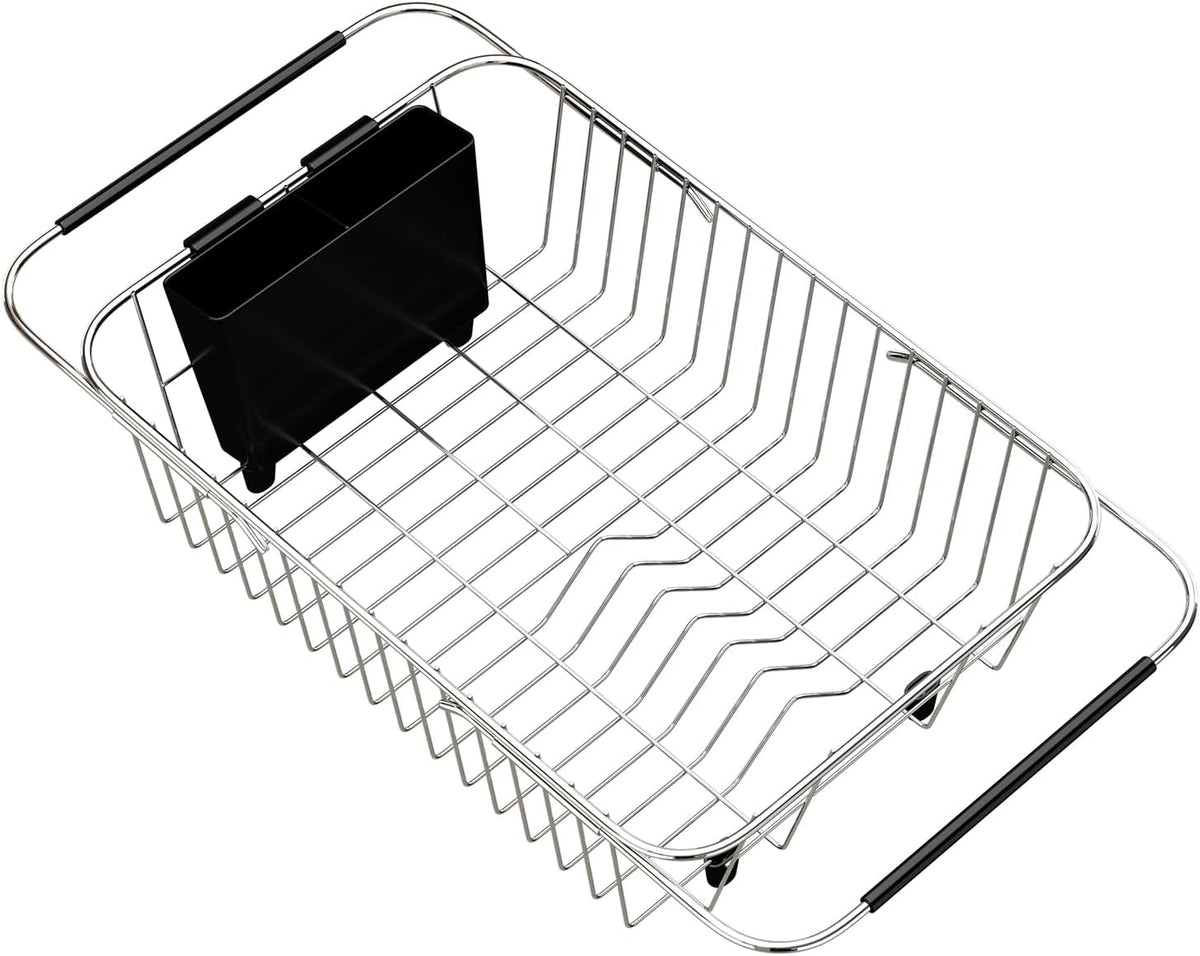 Adjustable Over Sink Dish Rack Stainless Steel Dish Drying Rack On Counter or in Sink, Rustproof