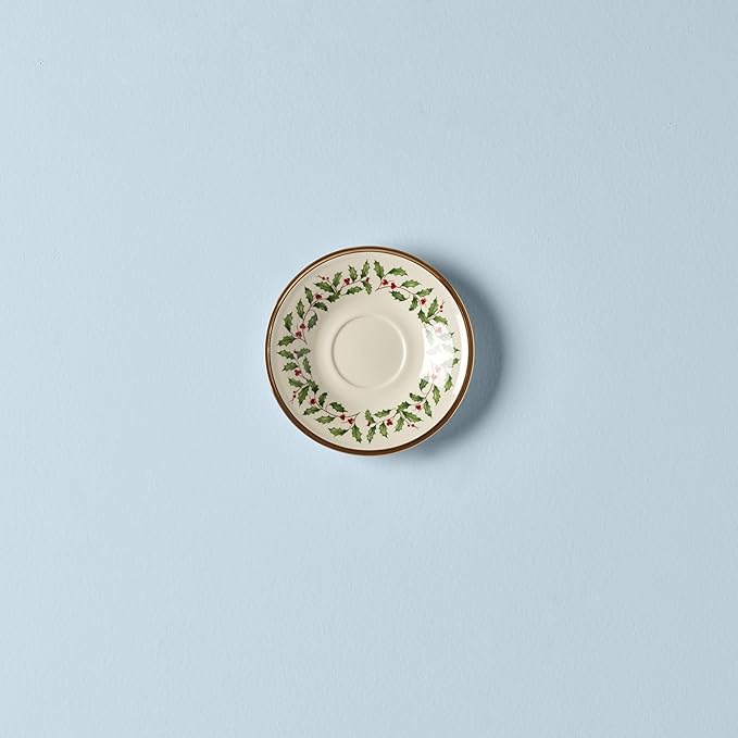 Lenox 146504040 Holiday Tea Saucer, Christmas Theme