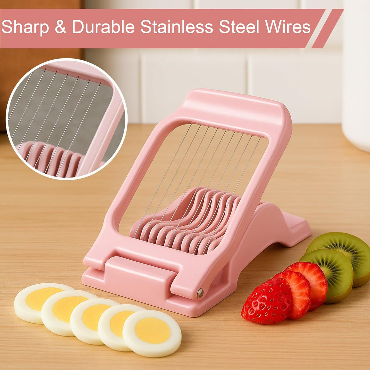 Egg Slicer for Hard Boiled Eggs Egg Cutter Strawberry Dicer for Kitchen Home Use