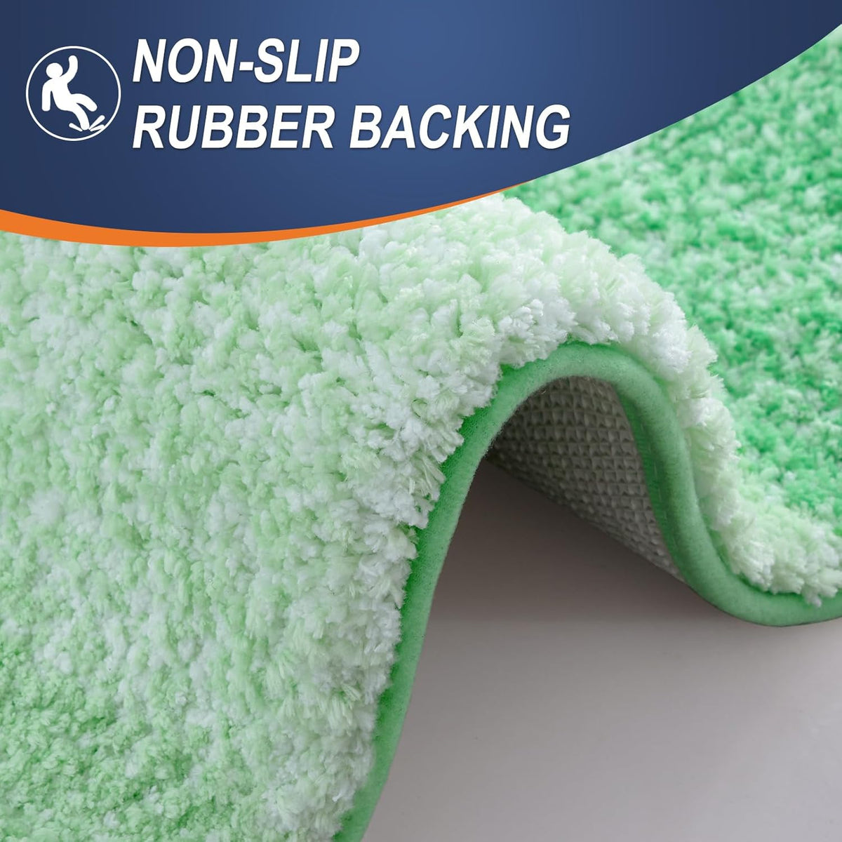 OLANLY Bathroom Runner Rugs 47x20, Extra Soft Absorbent Microfiber Bath Rugs, Rubber Backing, Quick Dry, Machine Washable Bath Mats for Bathroom Floor, Tub and Shower, Home Decor Accessories, Green