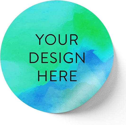 100 Custom Vinyl Stickers - Upload Your own Image, Text, Design, Logo - Personalized Logo Labels for Handmade, Packaging, Bottle, Jars, Candle, Brand Stickers (Blue Green, 1.5x1.5)