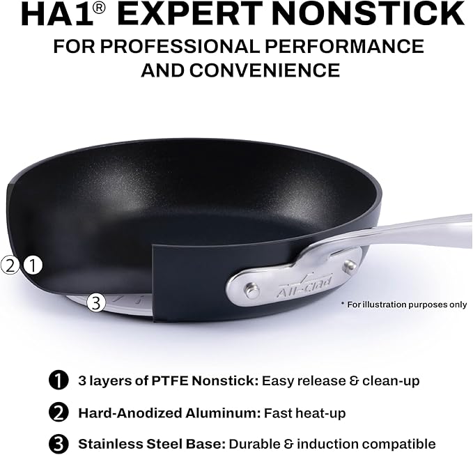All-Clad HA1 Hard Anodized Nonstick Griddle Pan For Stovetop 13 x 20 Inch, Double Burner, Professional Cookware, Dishwasher-Friendly, Oven-Safe Up to 500°F, Black