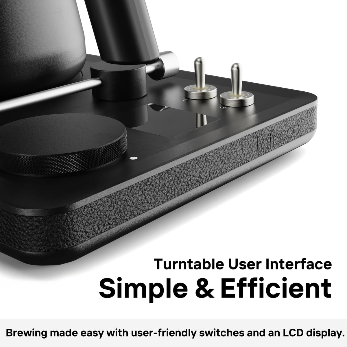 DJ Electric Gooseneck Kettle for Pour Over Coffee & Tea - Water Boiler - Turntable Design - Quick Heating & Temperature Control - Stainless Steel