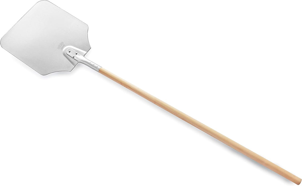 New Star Foodservice 50172 Aluminum Pizza Peel, Wooden Handle, 12 x 14 inch Blade, 52 inch overall