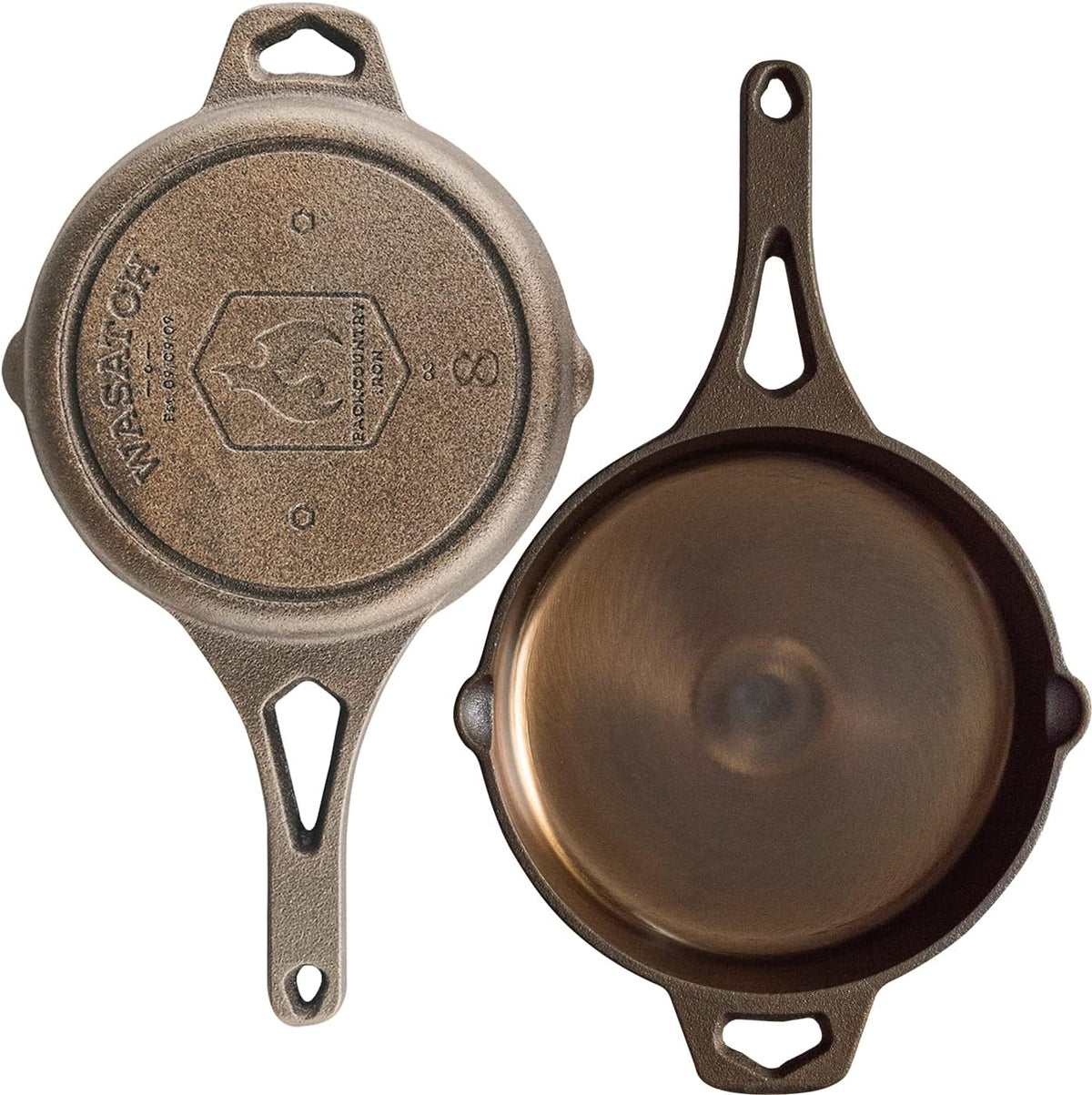 Backcountry Iron 8 Inch Smooth Wasatch Pre-Seasoned Round Cast Iron Skillet