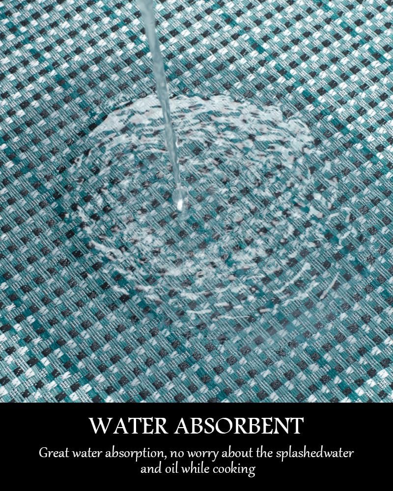 PADOOR Kitchen Mats for Floor, Kitchen Rugs Non Slip Washable, Rubber Backed Kitchen Runner Super Absorbent Long Kitchen Floor Mat Sink Rug, 20"x70" Teal