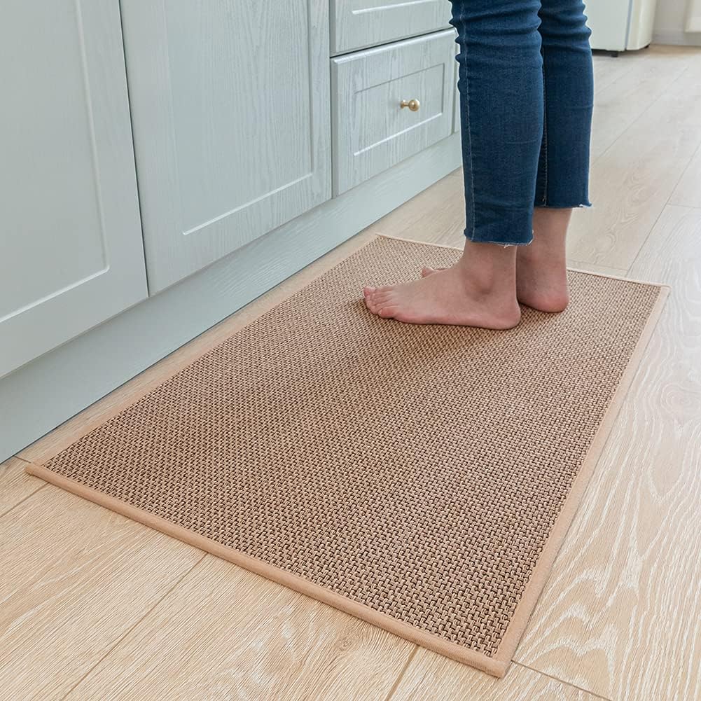 Kitchen Rugs and Mats Non Skid Washable, Absorbent Runner Rugs for Kitchen, Front of Sink, Kitchen Mats for Floor (Beige, 20"x32")