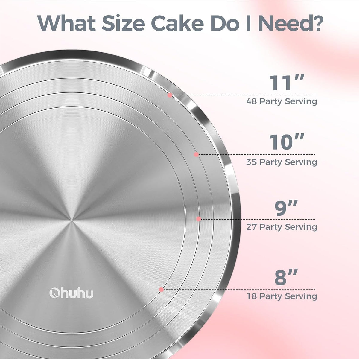 Ohuhu Cake Stand, Aluminium 12''Cake Turntable Decorating Bakery Supplies - BPA-Free Frosting Spinner Rotating Revolving Lazy Susan