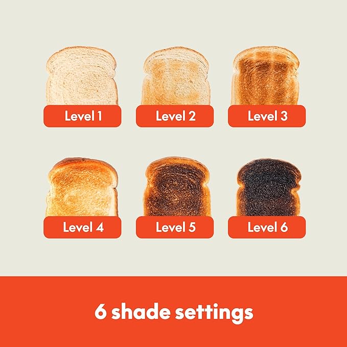 bella 2 Slice Slim Toaster, Fits-anywhere™ Kitchenware, 6 Setting Shade Control with Reheat & Cancel Buttons, Fits Sourdough, 10” Long Slot, Anti Jam & Auto Shutoff, 900 Watt, Surf