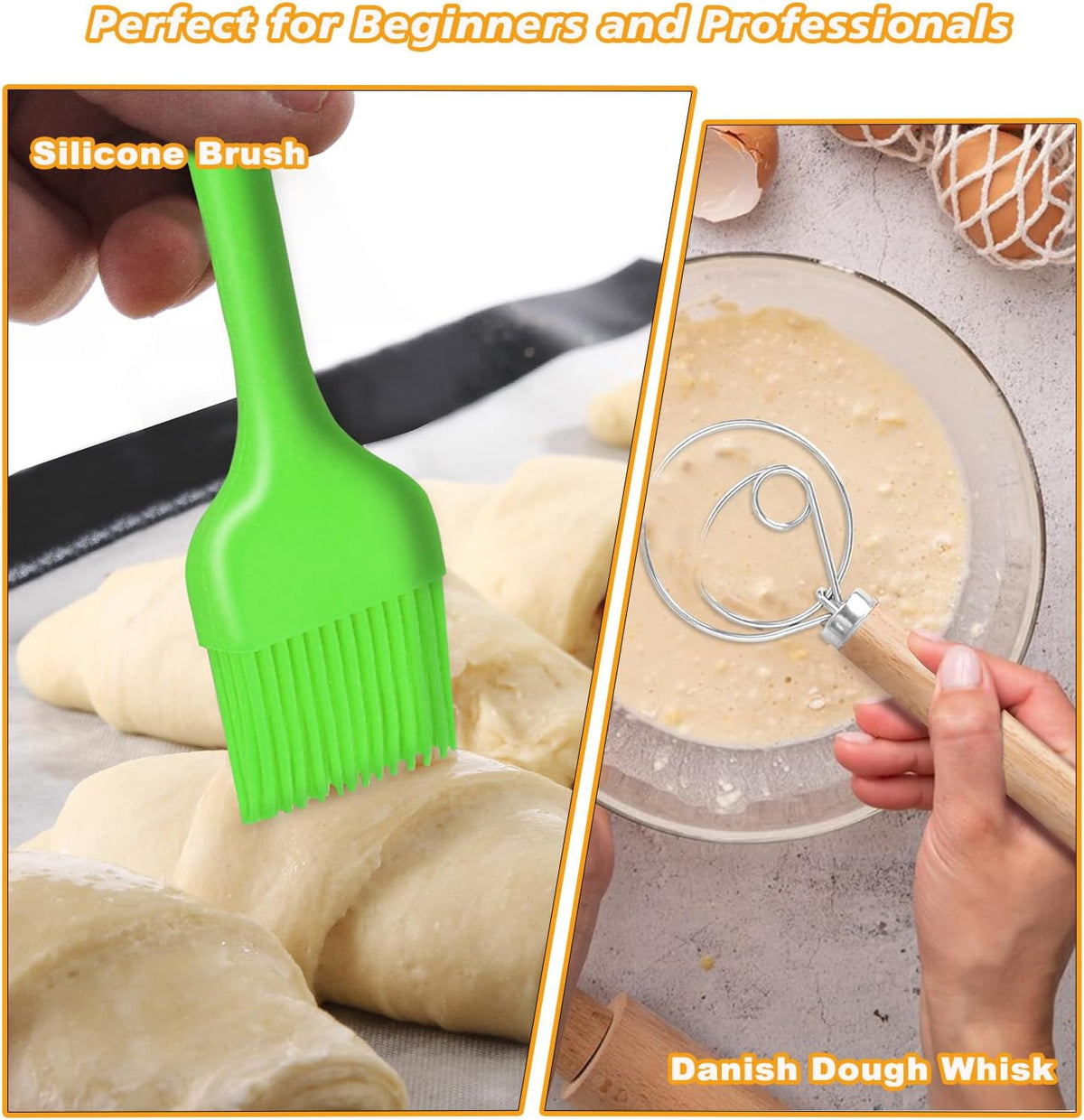 Large Sourdough Bread Baking Supplies, 10 Inch Round &12 Oval Banneton Bread Proofing Basket, Sourdough Starter Kit for Making Baking Fermentation