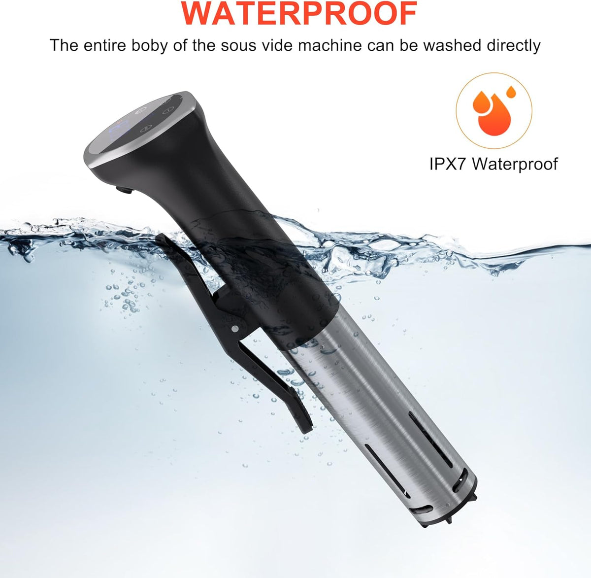 Sous Vide Machine, Sous Vide Cooker 1100W, WiFi Connect App Control with Recipe, Fast-Heating Immersion Circulator Cooker with Accurate Temperature and Time Control, Ultra Quiet, IPX7 Waterproof