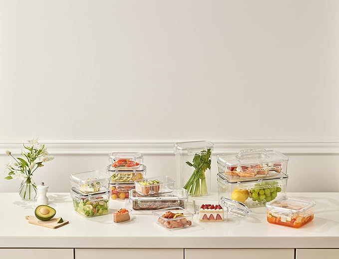 Airtight Food Storage Container With Lid (30.4oz) Leak-Proof Lunch Box | BPA-Free | Meal Prep | Microwave, Freezer and Dishwasher Safe | Kitchen Fridge Organizer Boxes | Fresher Food