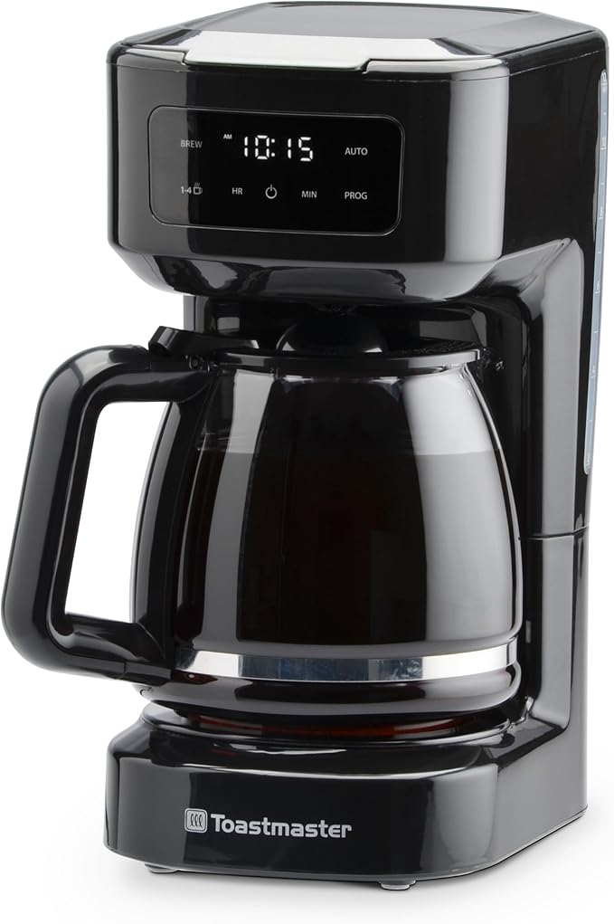 Toastmaster 12-Cup Digital Touchscreen Drip Coffee Maker - Programmable Automatic Coffee Machine - Kitchen Appliance with Keep Warm Setting