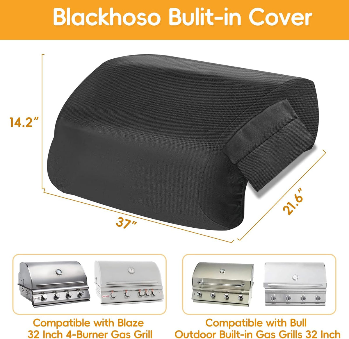 Built-in Grill Cover for Blaze 32 Inch 4-Burner Gas Grill, Cover for Bull Outdoor Built-in Gas Grills 32 Inch, Wateproof Island BBQ Grill Top Cover, Outdoor Kitchen Grill Head Cover