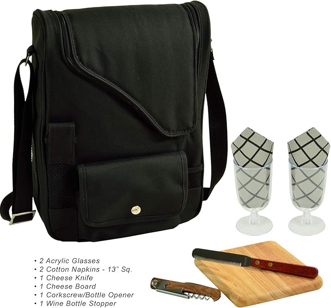 Picnic at Ascot Original Insulated Wine and Cheese Cooler Bag - Designed, Assembled & Quality Approved in the USA
