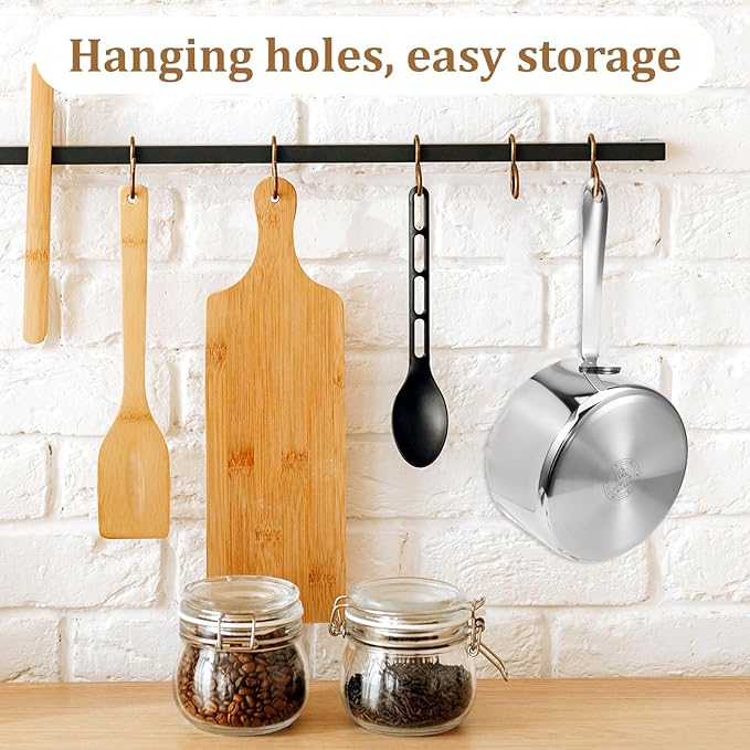 Stainless Steel Butter Warmer Measuring Pan 0.5 Quart Small Sauce Pan 18/10 Tri-Ply Stainless Steel Saucepan with Dual Pour Spouts