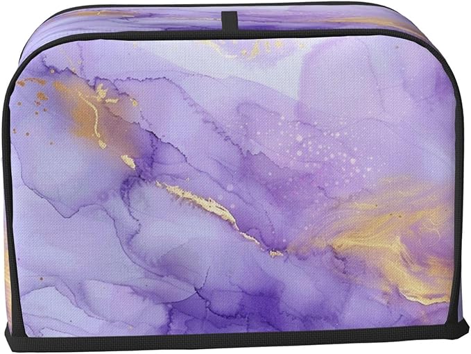 Toaster Cover 2 Slice Pastel Purple Marble Kitchen Small Appliance Covers with Pockets Dust and Fingerprint Protection