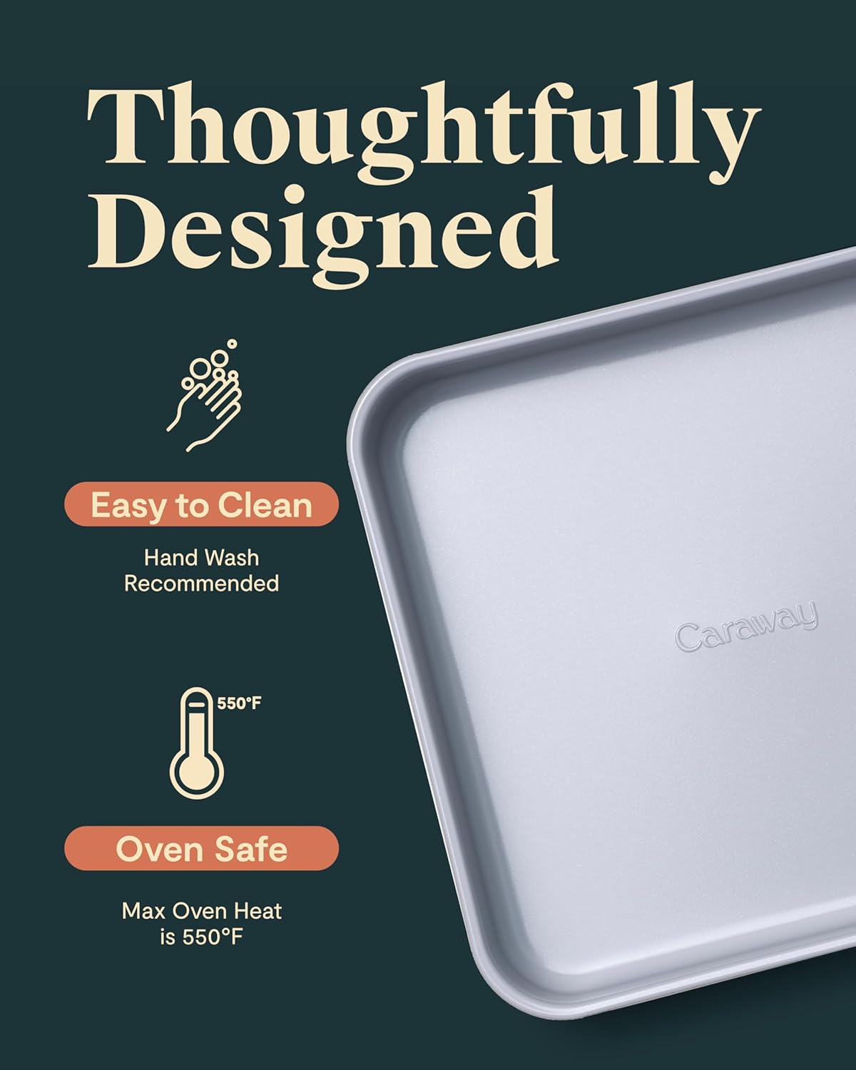 Caraway Non-Stick Ceramic 9” Square Pan - Naturally Slick Ceramic Coating - Non-Toxic, PTFE & PFOA Free - Perfect for Brownies, Lemon Bars, Cakes, & More - Sage