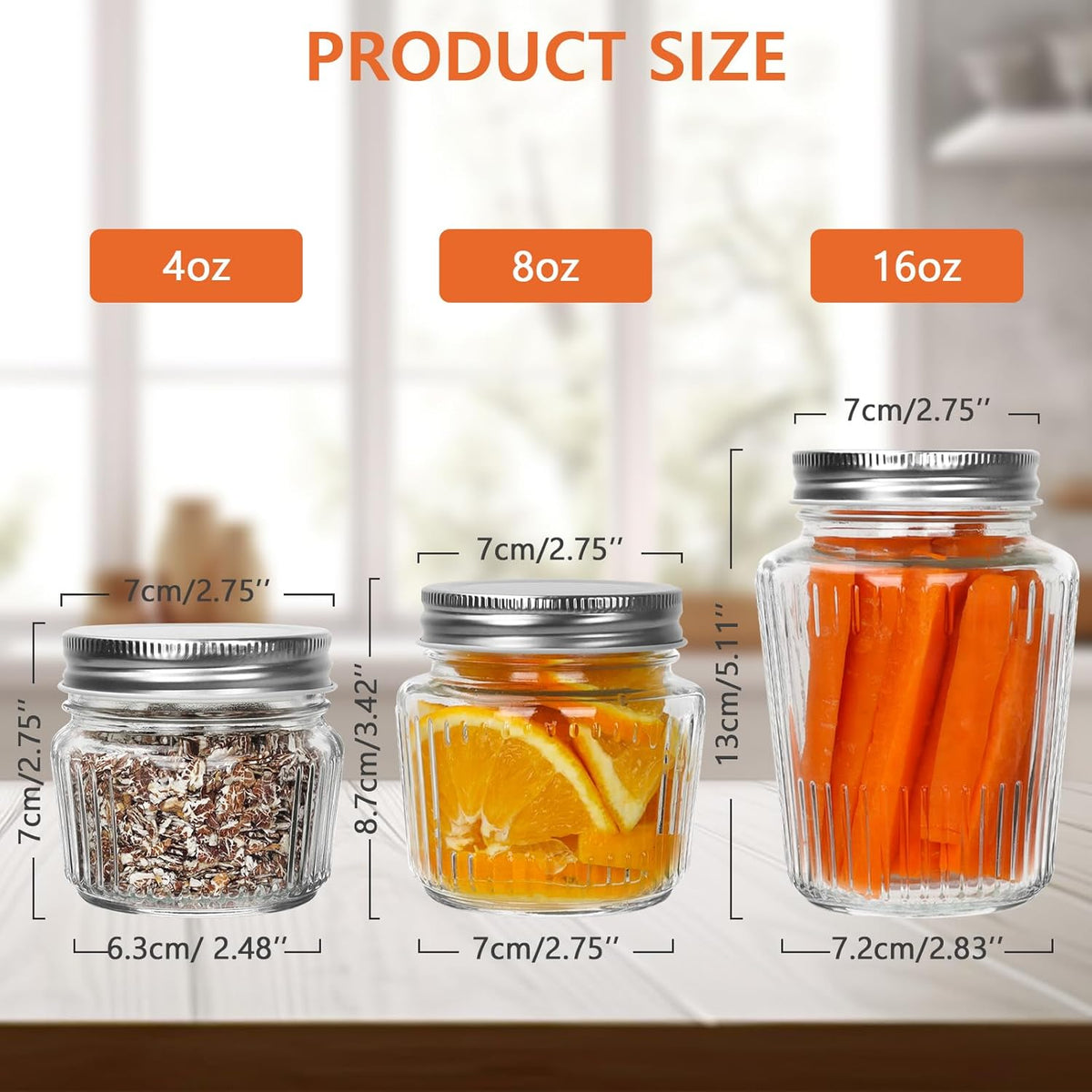Cehomi Glass Mason Jars with Lids - 16 oz Vintage Canning Jars, Pickling Jars for Jelly, Jam, Honey, Pickles, Spice, Essential Preserver for Home Storage and Gifting 4 Pack