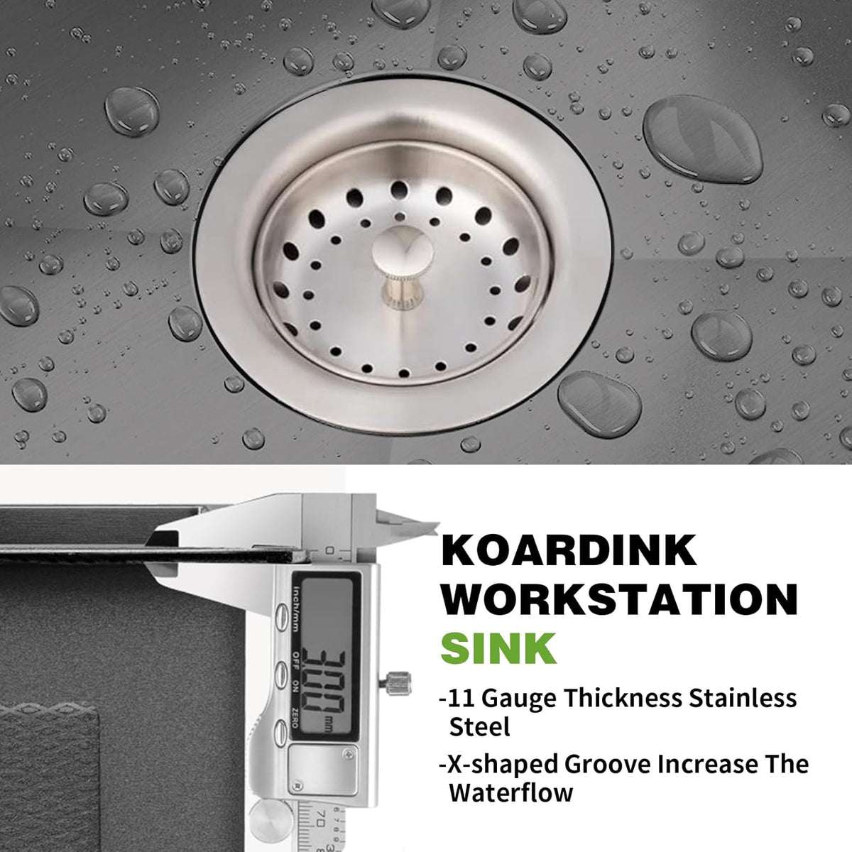 Black 30x22 Inch Stainless Steel Kitchen Sink - Drop In Modern Single Bowl Topmount Kitchen Sink With Silicon Mat,Drain Strainer Set Offering Large Basin Compatibility With Various Kitchen&Bar Style