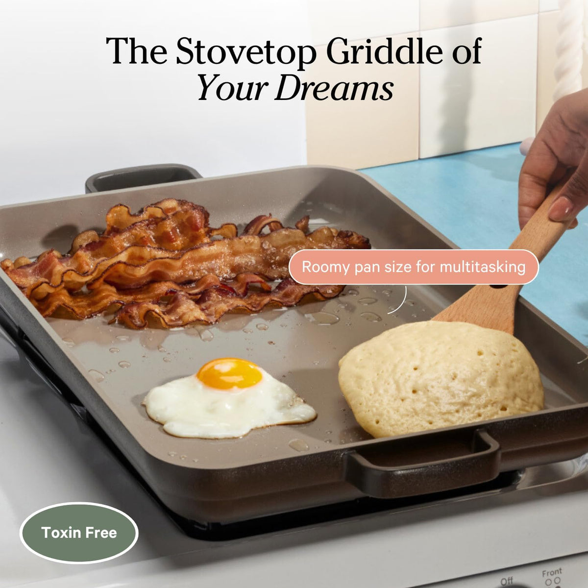 Our Place Griddle Pan - Versatile Nonstick Ceramic Sheet Pan & Stovetop Griddle | Toxin-Free, Dual-Use, with Ergonomic Handles | 5 Qt Capacity, Oven Safe Up to 450°F | Spice
