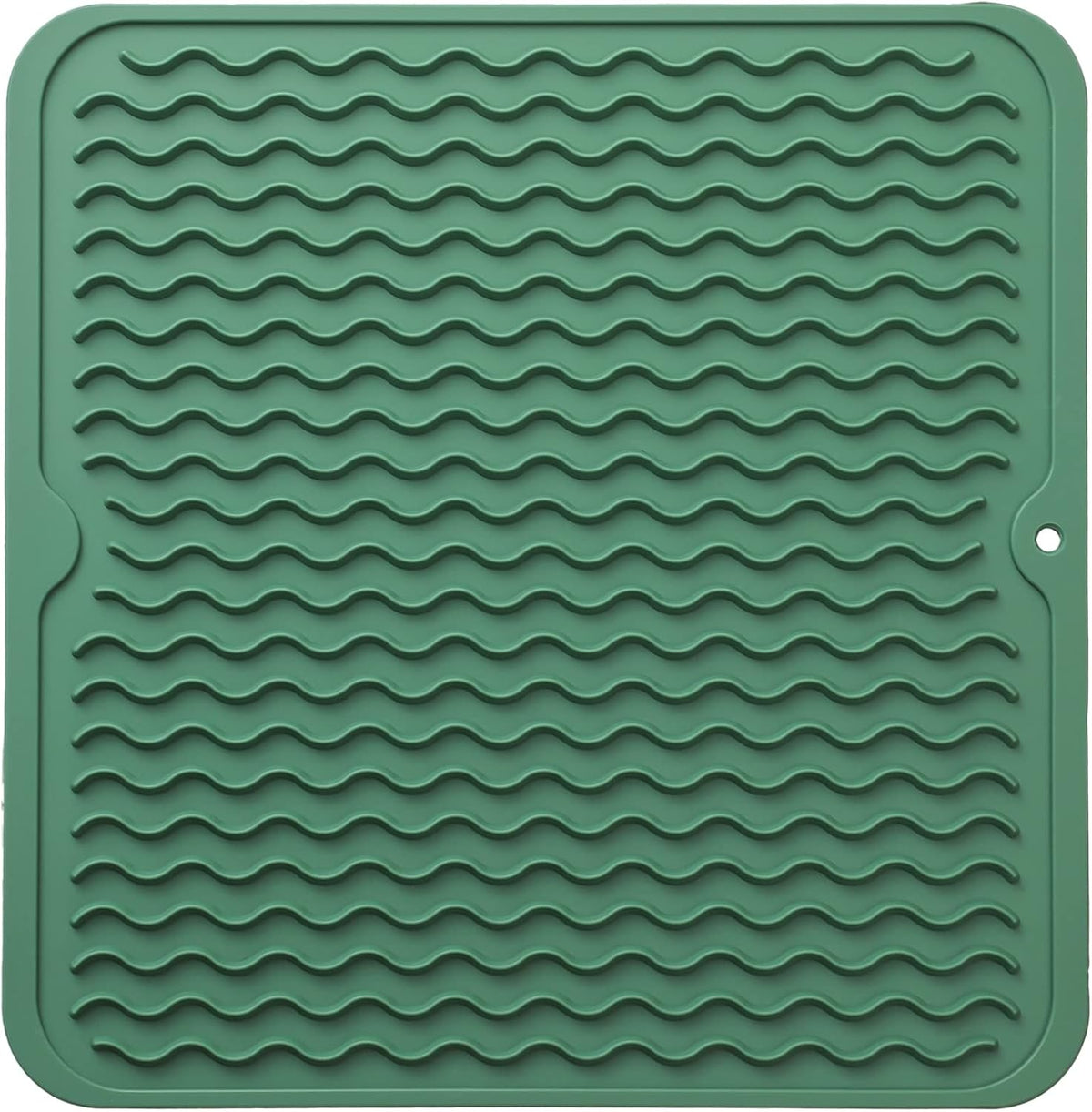 Silicone Dish Drying Mat for Multiple Usage,Easy clean,Eco-friendly,Heat-resistant Silicone Mat for Kitchen Counter or Sink,Refrigerator or Drawer liner Green M 12 inches x 12 inches