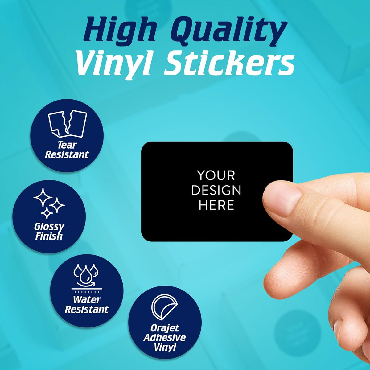 5-1000 Custom Vinyl Stickers - Upload Your own Image, Text, Design, Logo - Personalized Logo Labels for Handmade, Packaging, Bottle, Jars, Candle, Brand Stickers (Black, 3x2)