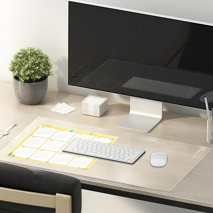 16 x 36 Inch Table Cover Protector, 1.5mm Thick Plastic Vinyl Desk Mat