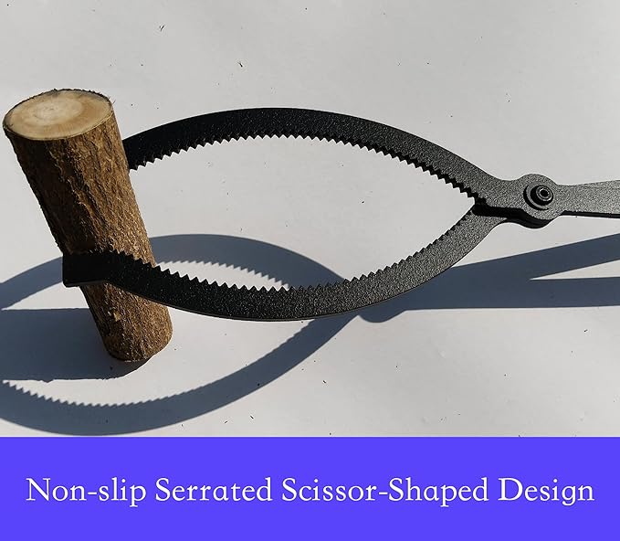 40" Fireplace Tongs Log Grabber Made Of Premium Heavy Duty Alloy Steel. Fire Tongs With Wood Handle Best For Fire Pit Fireplace Campfire Indoor & Outdoor. Upgraded Fire Pit Tools.