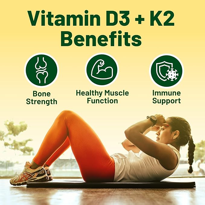 Vegan Vitality Brain & Body Balance Bundle: 120 Lions Mane Mushroom Nootropic Brain Support Supplement and 60 Vegan Vitamin D3 + K2 4000IU (100mcg)