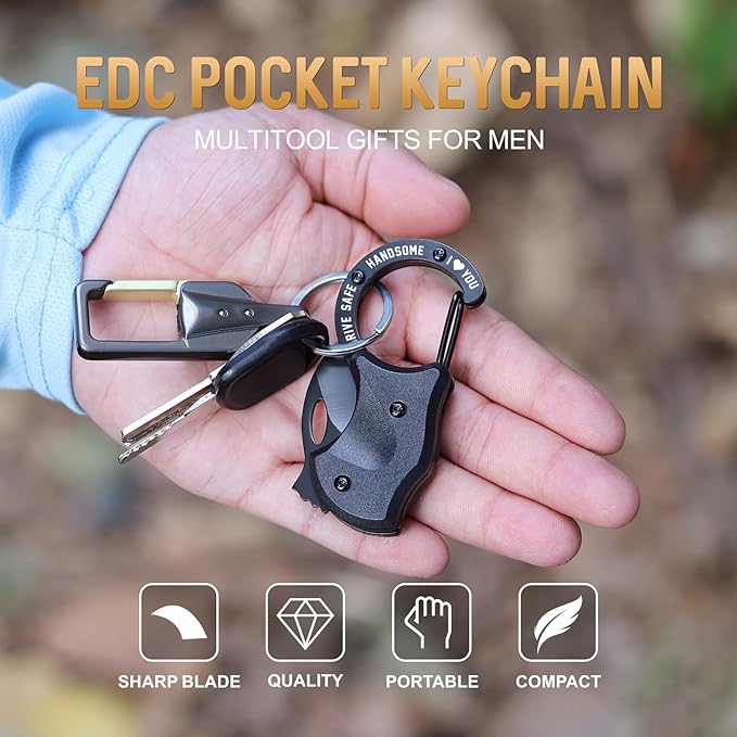 Gifts for Him Valentines Day Men Husband, Valentines Anniversary Birthday Gifts for Him, Mens Tool Gift, EDC Keychain Gift for Boyfriend, Valentine for Husband from Wife